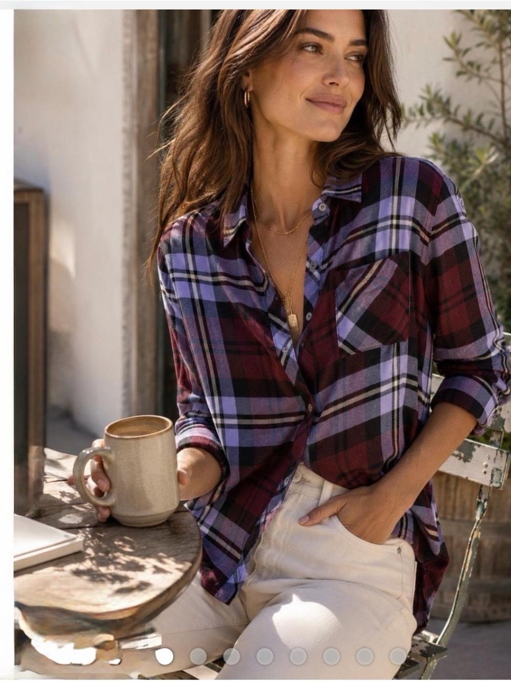 Rails Hunter Mulberry Plum Plaid Button Down Flannel